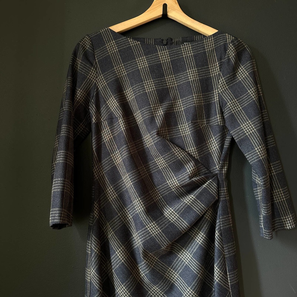 Weekend Max Mara Loretta Plaid Wool Dress Size 4 - Picture 6 of 10